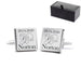 Engraved Square Cufflinks with Mr and Mrs Wedding Design - The Gift Cabin UK