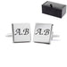 Engraved Square Cufflinks with Initials Engraved - The Gift Cabin UK