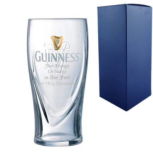 Personalised Engraved Official Guinness Glass, Gift Boxed, Personalise with Any Message for Any Occasion - The Gift Cabin UK