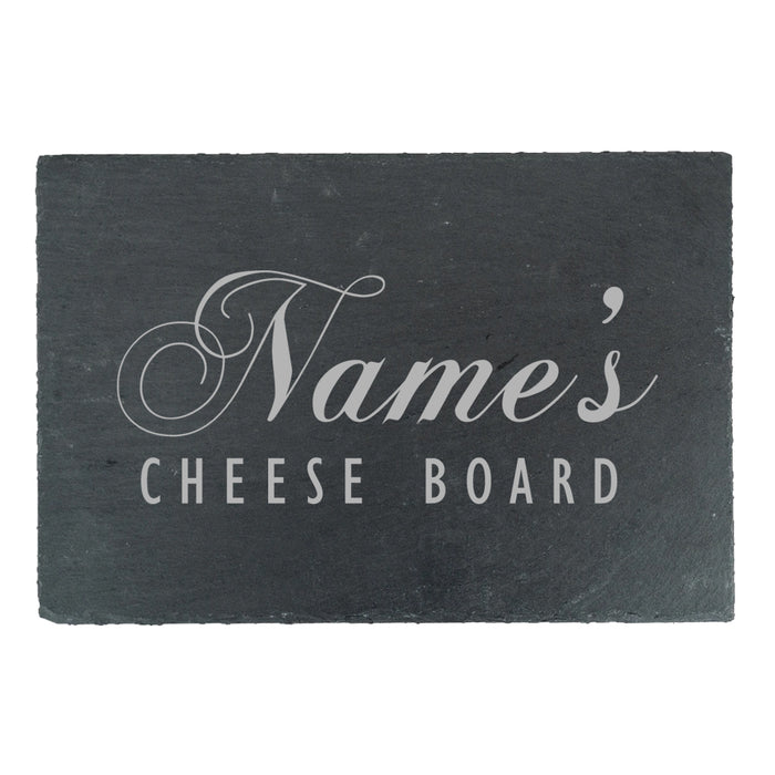 Engraved Rectangular Slate Cheeseboard with Name's Cheeseboard Design - The Gift Cabin UK