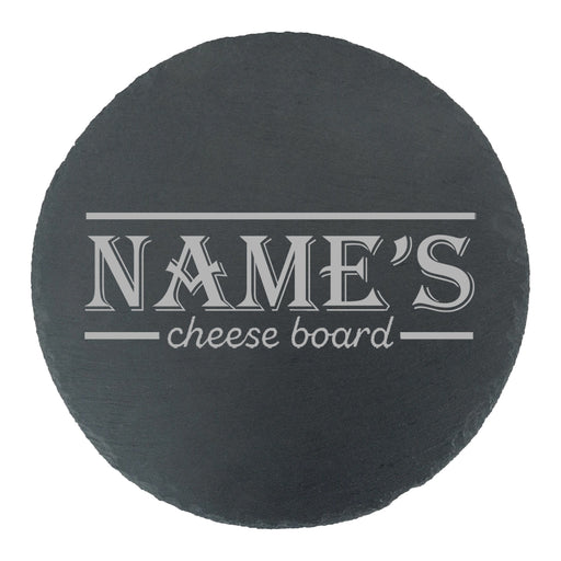 Engraved Round Slate Cheeseboard with Name's Cheeseboard with Border Design - The Gift Cabin UK