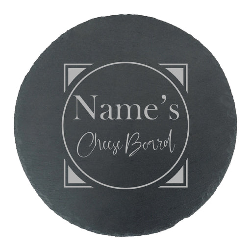 Engraved Round Slate Cheeseboard with Name's Cheeseboard with Circle Design - The Gift Cabin UK