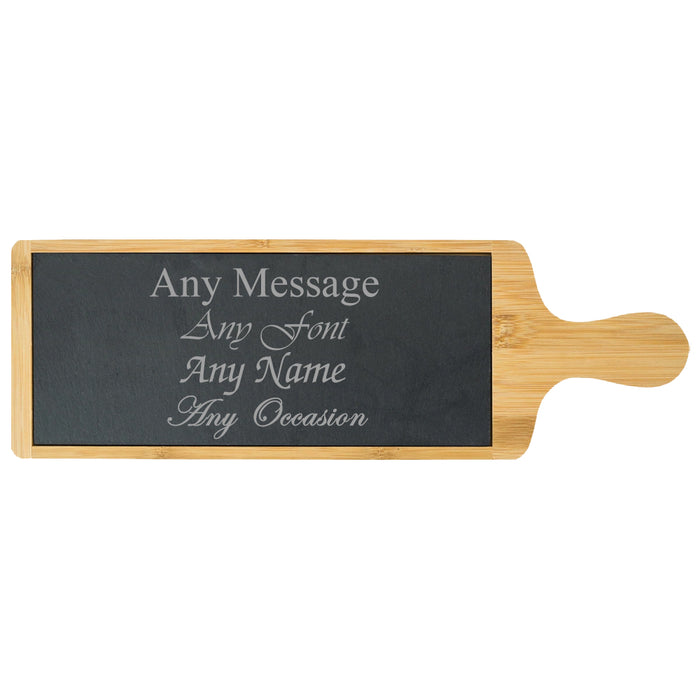 Engraved Bamboo and Slate Cheeseboard - The Gift Cabin UK