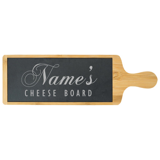 Engraved Bamboo and Slate Cheeseboard with Name's Cheeseboard Design - The Gift Cabin UK