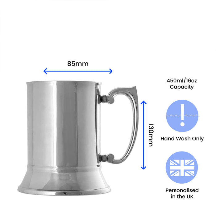 Engraved 17oz Stainless Steel Tankard - The Gift Cabin UK