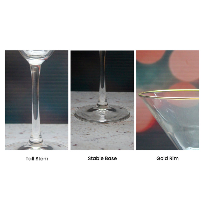 Engraved Gold Rim Enoteca Martini Glass - The Gift Cabin UK