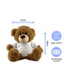 Soft Dark Brown Teddy Bear Toy with T-shirt with Small Bear Hug Design - The Gift Cabin UK