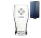 Engraved Pint Glass with X controller Button Design, Gift Boxed, Personalise with any name for any gamer - The Gift Cabin UK