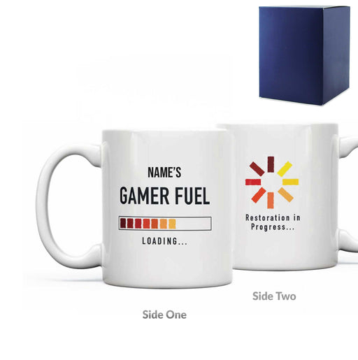 Printed Mug with Name's Gamer Fuel Design, Gift Boxed, Personalise with any name for any gamer - The Gift Cabin UK