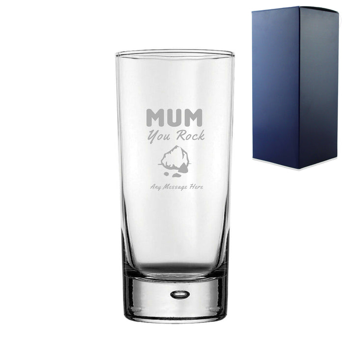 Engraved Hiball 13oz Glass With Mum You Rock Design Gift Boxed - The Gift Cabin UK