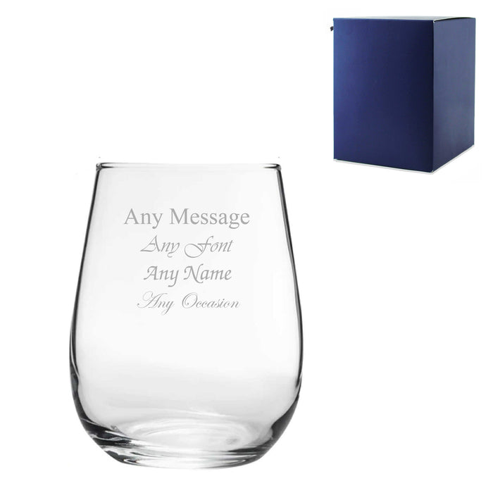 Engraved 360ml Corto Stemless Wine Glass with Gift Box - The Gift Cabin UK