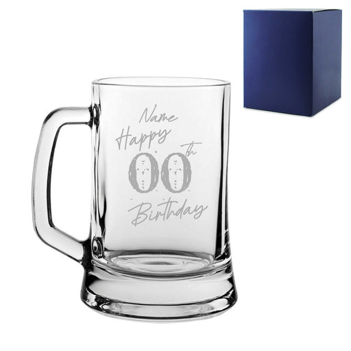 Engraved  Tankard Beer Mug Stein Happy 20,30,40,50... Birthday Speckled Design Gift Boxed - The Gift Cabin UK