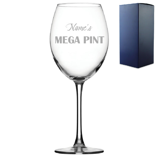 Personalised Engraved Mega Pint Wine Glass, Novelty Gift Bold Design - The Gift Cabin UK