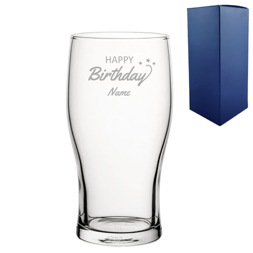 Engraved Happy Birthday Pint Glass, Gift Boxed - The Gift Cabin UK