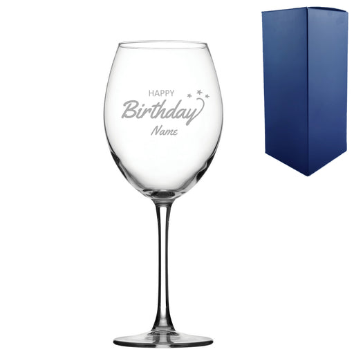 Engraved Happy Birthday Enoteca Wine Glass, Gift Boxed - The Gift Cabin UK