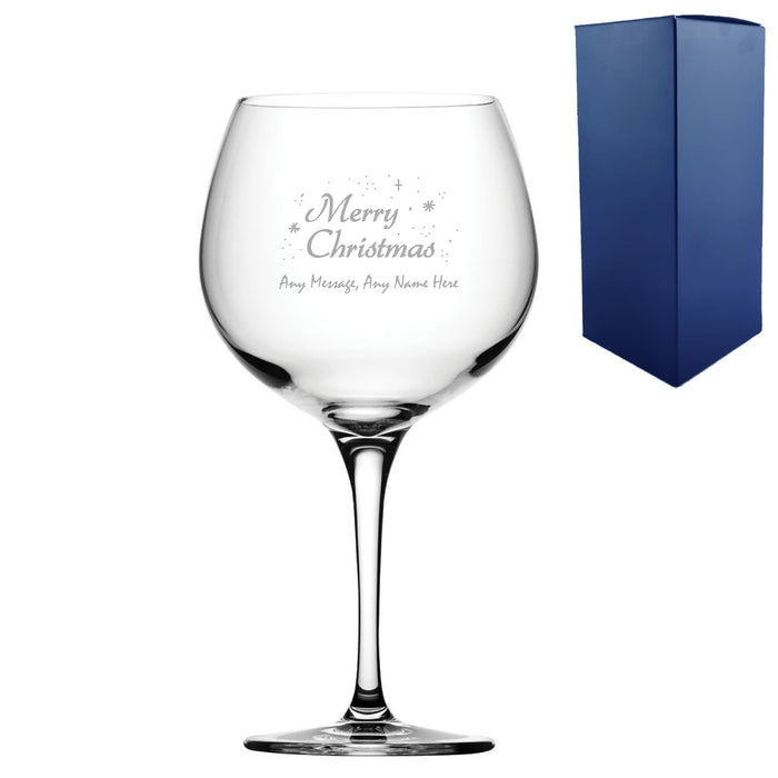 Engraved Merry Christmas Gin Balloon, Gift Boxed - The Gift Cabin UK