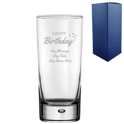 Engraved Happy Birthday Bubble Hiball, Gift Boxed - The Gift Cabin UK