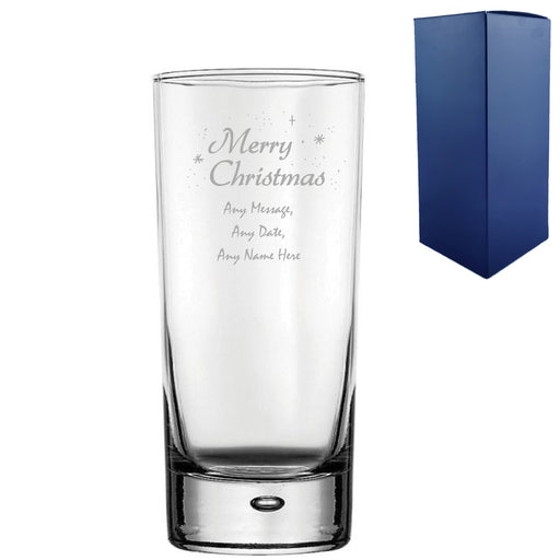 Engraved Merry Christmas Bubble Hiball, Gift Boxed - The Gift Cabin UK