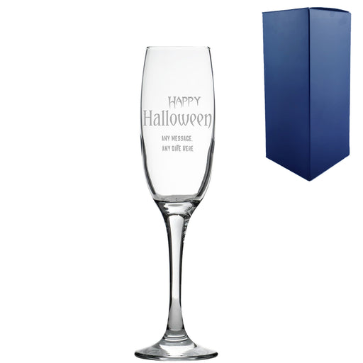 Engraved Happy Halloween champagne flute, Gift Boxed - The Gift Cabin UK