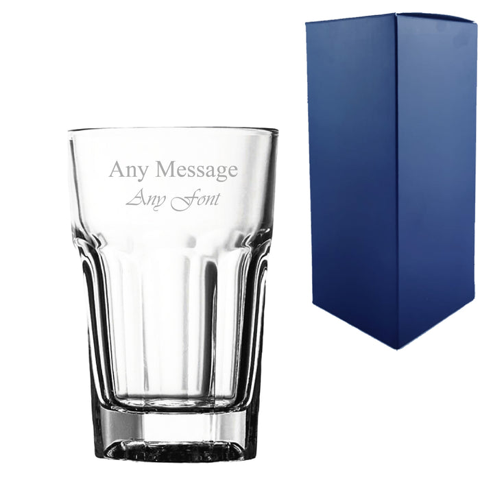 Engraved American Style Beverage 10oz/295ml, Casablanca Glass, Any Message - The Gift Cabin UK