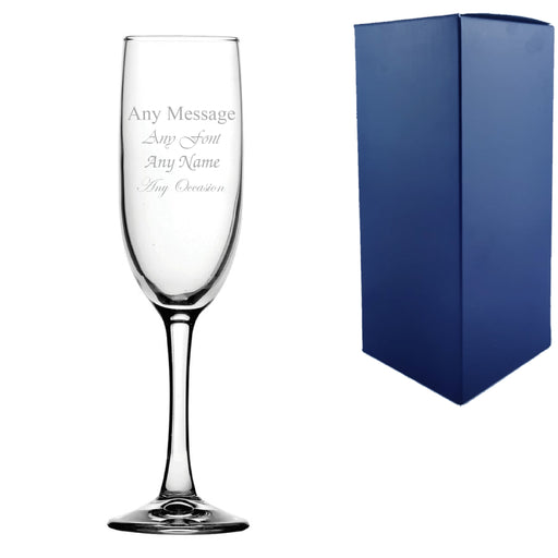 Engraved Imperial Plus Champagne Flute, 5.25oz/155ml Glass, Any Message - The Gift Cabin UK