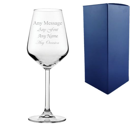 Engraved Allegra White Wine, 12.25oz/362ml Glass, Any Message - The Gift Cabin UK