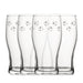 Engraved Football Pattern Pint Glass Set of 4, 20oz Tulip Glasses - The Gift Cabin UK