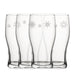 Engraved Snowflake Pattern Tulip Pint Glass Set of 4 20oz Glasses - The Gift Cabin UK