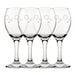 Engraved Circles Pattern Pure Wine Set of 4 11oz Glasses - The Gift Cabin UK