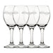 Engraved Waves Pattern Pure Wine Set of 4 11oz Glasses - The Gift Cabin UK