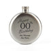 Engraved 5oz Round Steel Hip Flask Happy Custom Number Birthday - The Gift Cabin UK