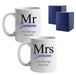 Mr and Mrs Mug Set, Classic Font Design, Ceramic 11oz/312ml Mugs - The Gift Cabin UK