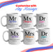 Gender Neutral Wedding Mug Set, Mx and Mx Classic Font Design - The Gift Cabin UK