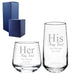 Engraved His and Hers Any Text Whisky and Cocktail Glass Set - The Gift Cabin UK