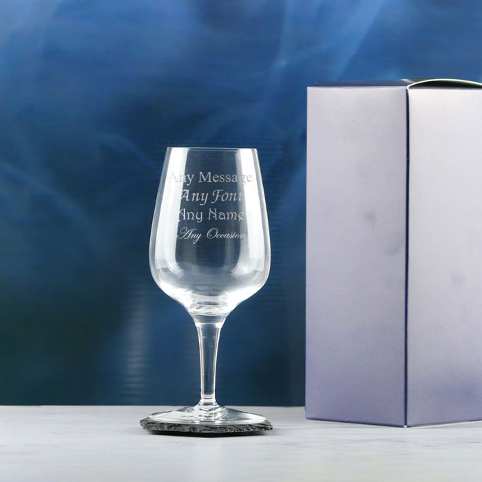 Engraved Crystal Wine Glass, Short Sublym 350ml Glass, Gift Boxed - The Gift Cabin UK