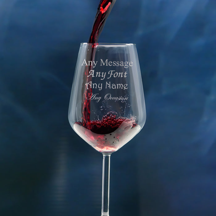 Engraved Red Wine Glass, Allegra 490ml Glass, Gift Boxed - The Gift Cabin UK