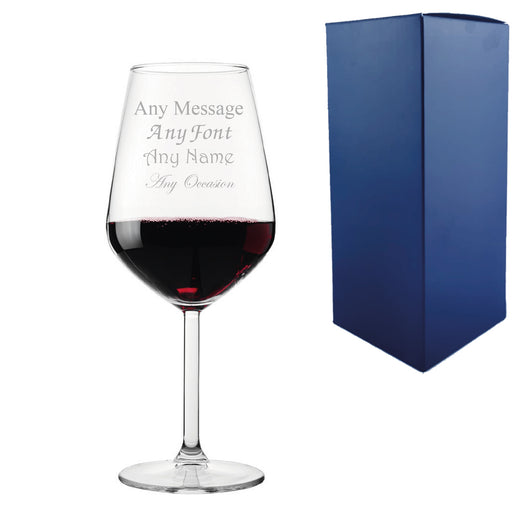 Engraved Red Wine Glass, Allegra 490ml Glass, Gift Boxed - The Gift Cabin UK