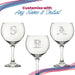 Engraved Cubata Gin Glass, Initial and Name, Striped Font - The Gift Cabin UK