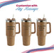 Engraved Extra Large Brown Travel Cup 40oz/1135ml, Any Message - The Gift Cabin UK