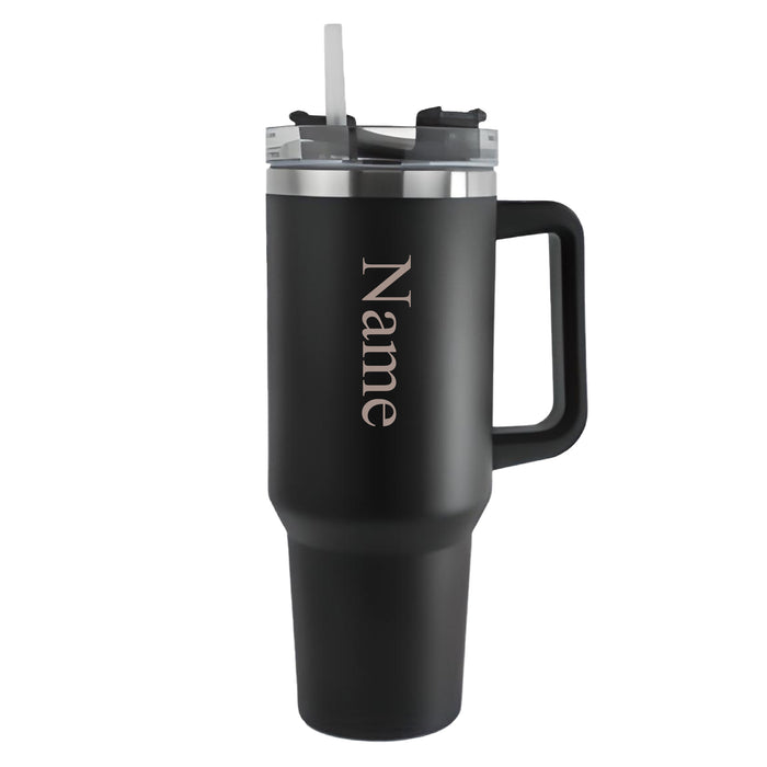 Engraved Extra Large Black Travel Cup 40oz/1135ml, Any Name - The Gift Cabin UK