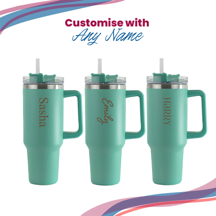 Engraved Extra Large Teal Travel Cup 40oz/1135ml, Any Name - The Gift Cabin UK