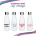 Printed White Thermal Bottle, Any Message, Stainless Steel 350ml/12.3oz - The Gift Cabin UK