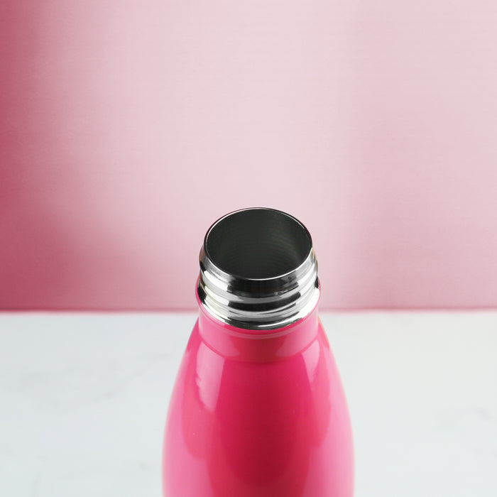 Printed Deep Pink Thermal Bottle, Any Message, Stainless Steel 500ml/17oz - The Gift Cabin UK