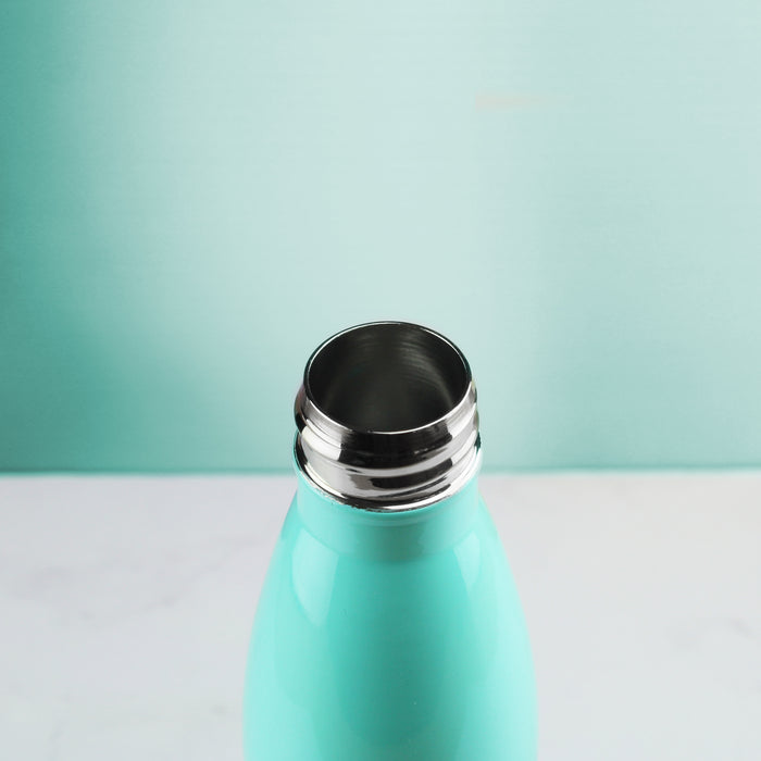 Printed Teal Thermal Bottle, Any Message, Stainless Steel 500ml/17oz - The Gift Cabin UK