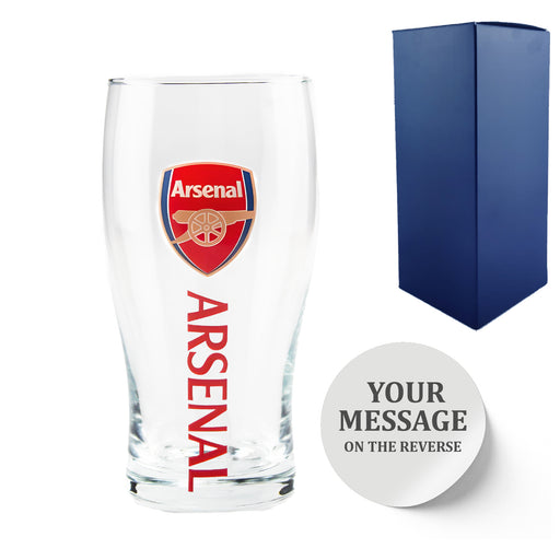 Engraved Arsenal 20oz Tulip Pint Glass, Gift Boxed - The Gift Cabin UK