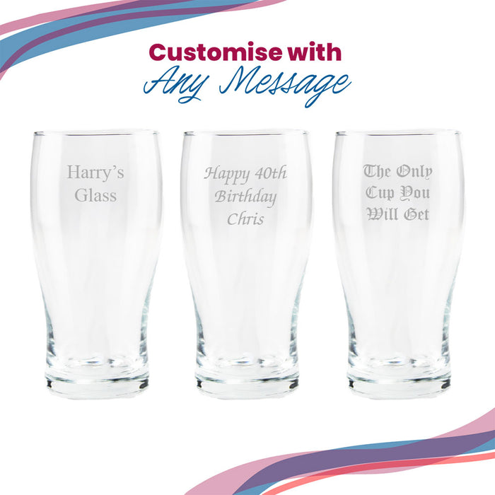 Engraved Chelsea 20oz Tulip Pint Glass, Gift Boxed - The Gift Cabin UK