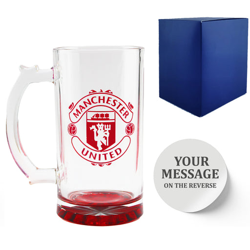 Engraved Official Manchester United 20oz Beer Mug, Gift Boxed - The Gift Cabin UK