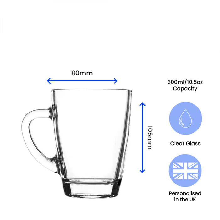 Engraved 300ml Glass Coffee Cup - The Gift Cabin UK