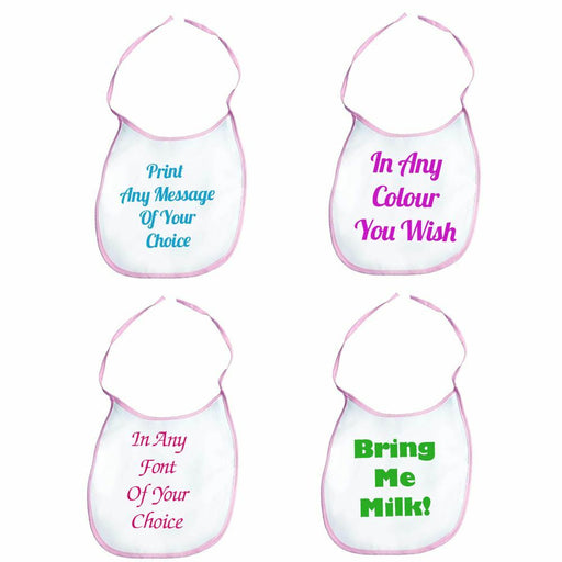 Personalised Printed Pink Baby Bib - The Gift Cabin UK