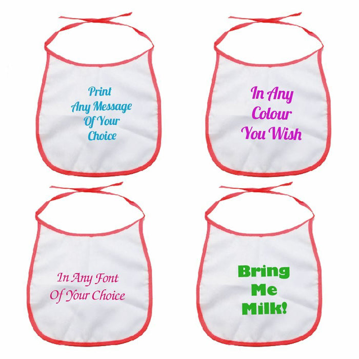 Personalised Printed Red Baby Bib - The Gift Cabin UK